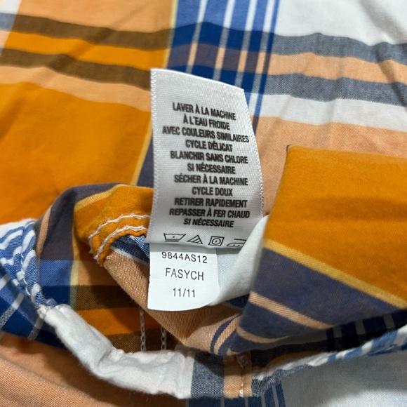 Aeropostale Men's Pocket Shirt Short Sleeve Orange Blue Size Medium - Picture 5 of 9
